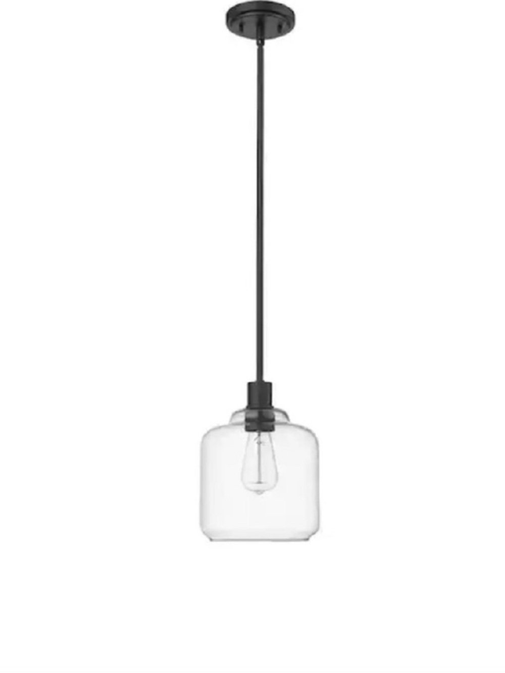Millennium Lighting Asheville 1-Light Matte Black Pendant Clear Glass 46901-MB